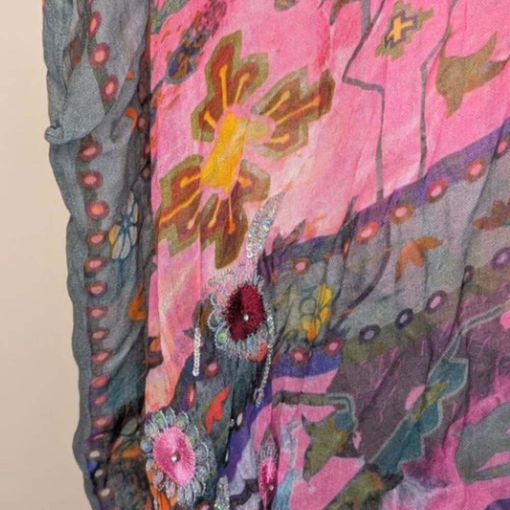 Soft Surroundings Floral Cabana Lightweight Wrap Topper - Picture 3 of 5